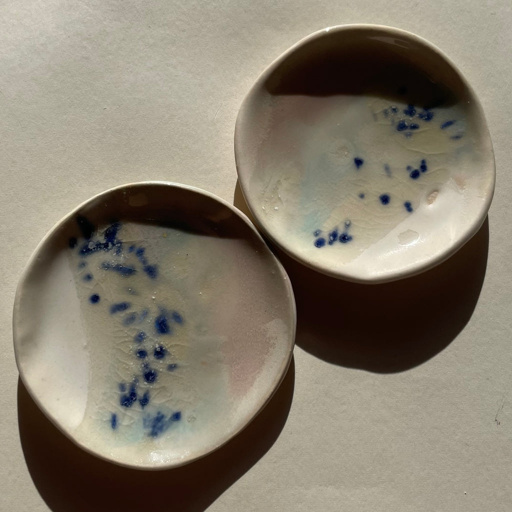 Blue Orchid Small Dish Pair