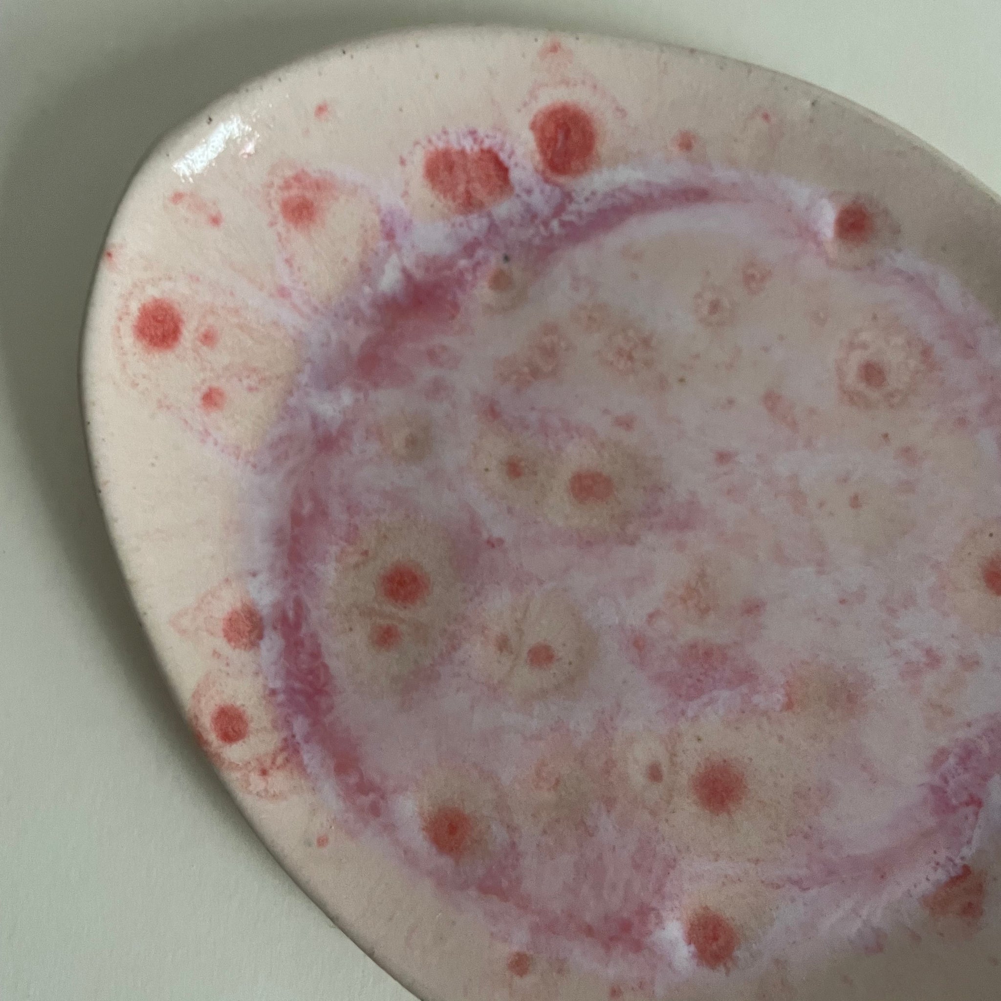 Red Speckled Hand Shaped Plate