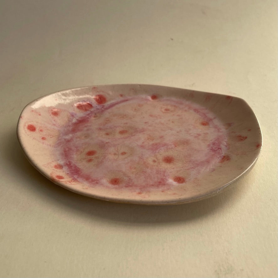 Red Speckled Hand Shaped Plate