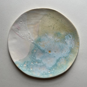 White & Blue Speckled Wander Share Plate