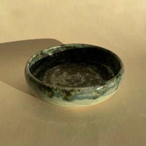 Green & Charcoal Shallow Bowl