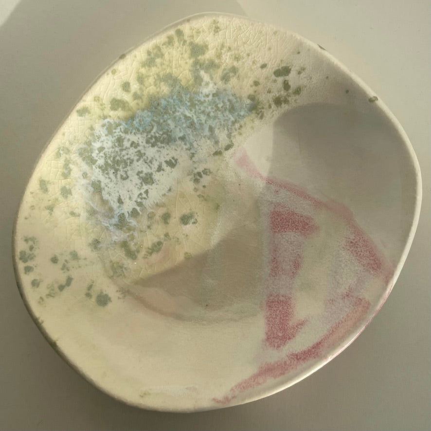 Small White & Silver Speckled Bowl
