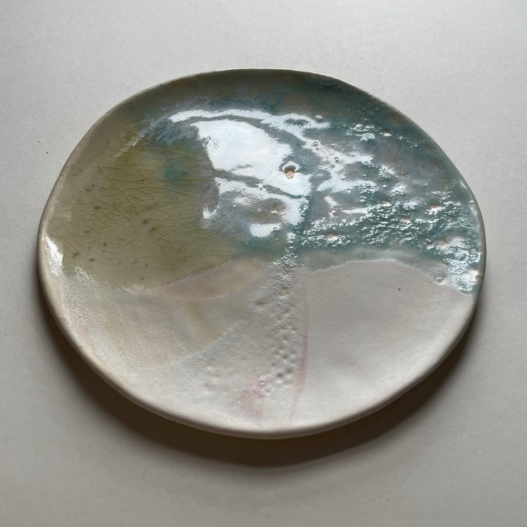 White & Blue Speckled Wander Share Plate