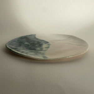 White & Green Speckled Wander Share Plate