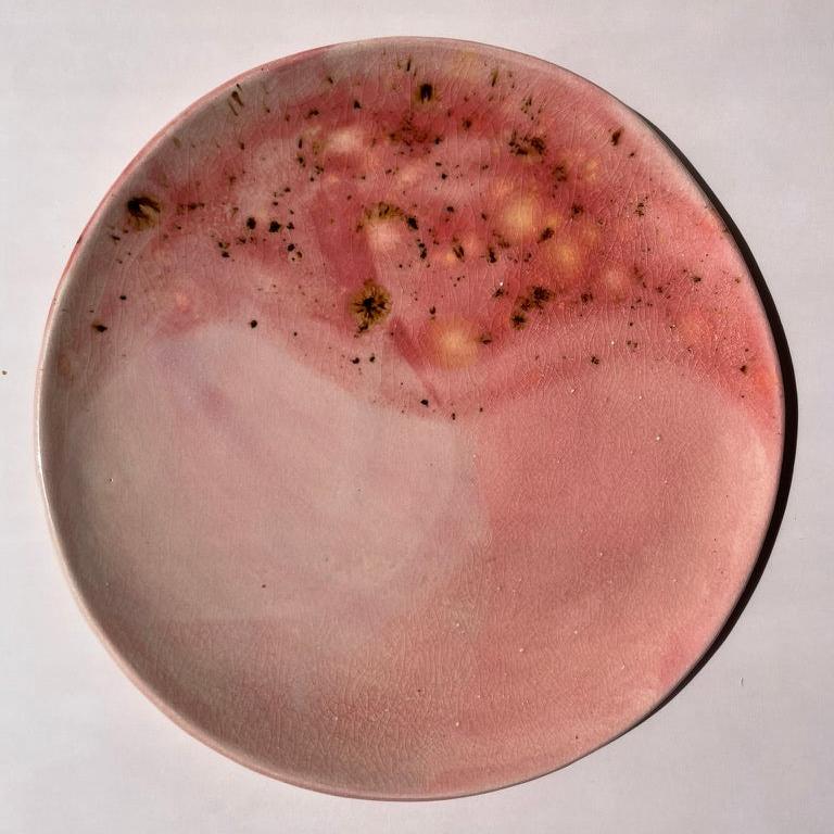 Pink Rose Large Plate