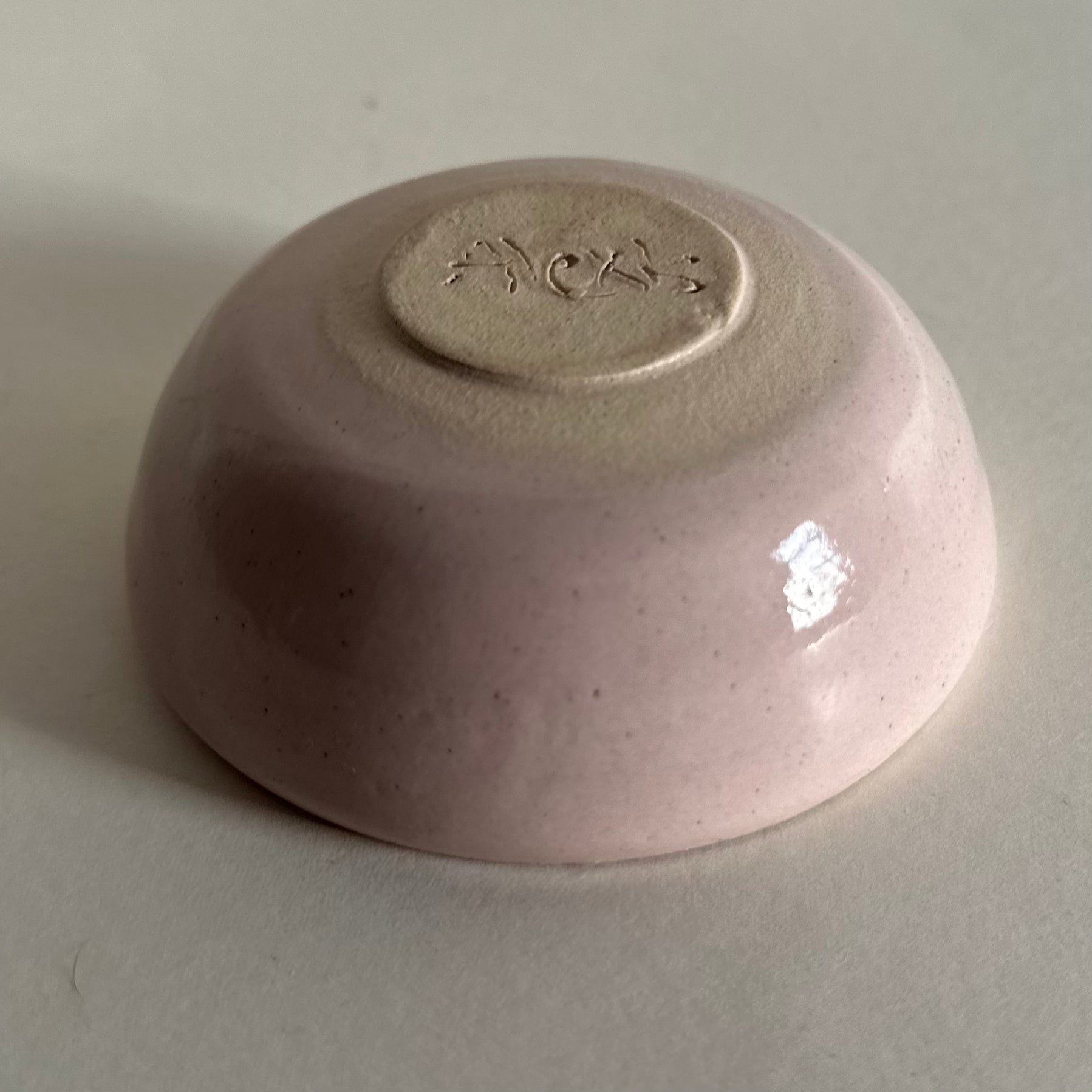 Small Cream & Light Pink Bowl
